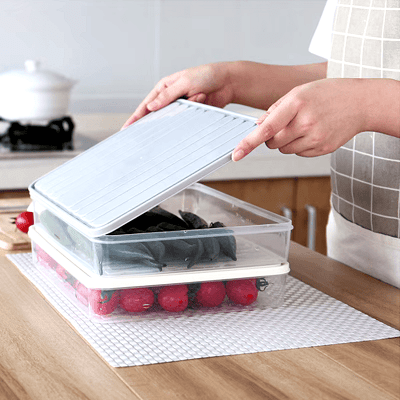 Boîte de rangement - FoodSaverBox™ - Carré gris - Solution Espace Maison