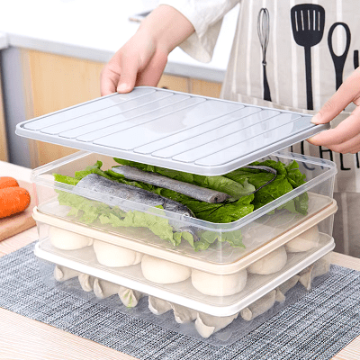 Boîte de rangement - FoodSaverBox™ - Carré gris - Solution Espace Maison