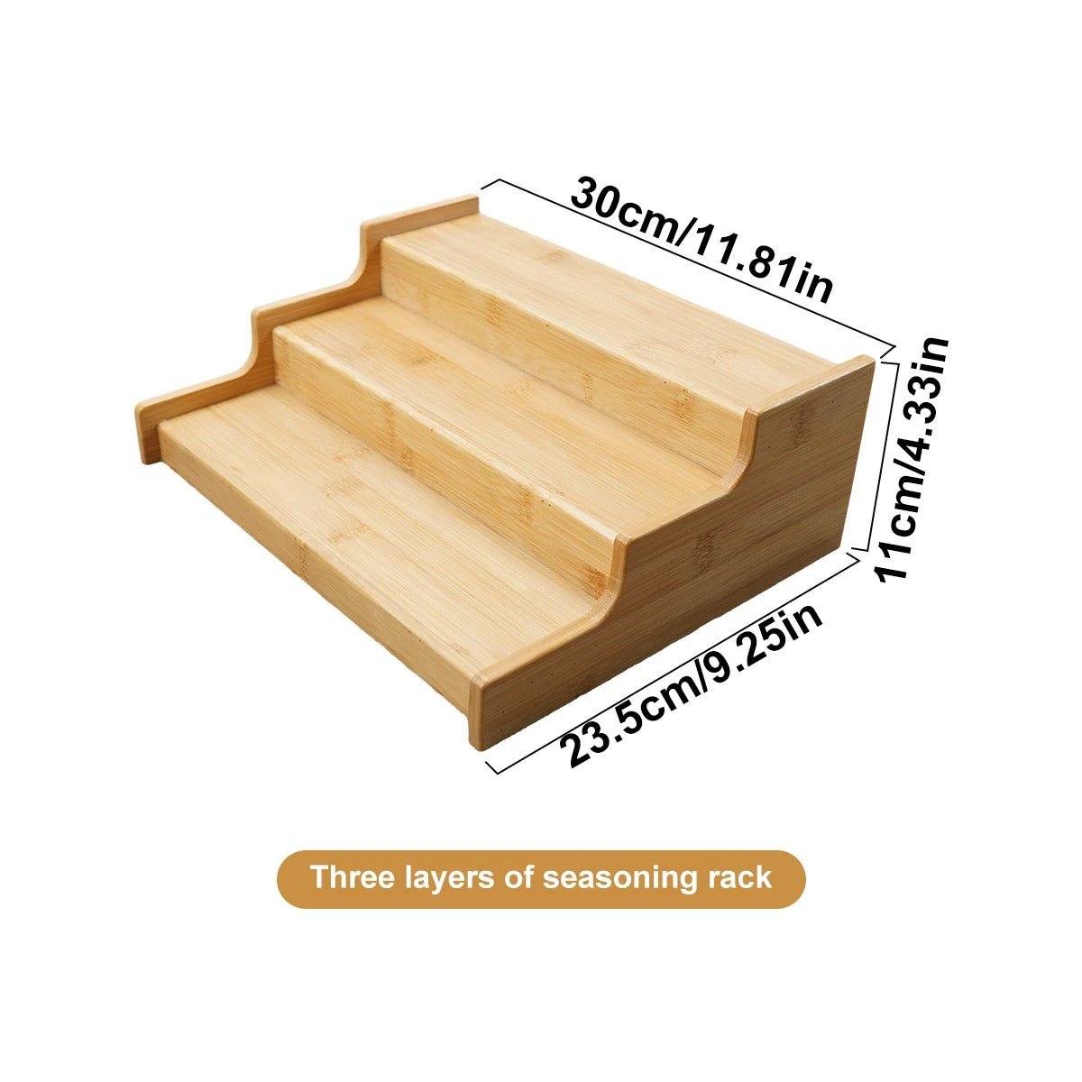 Présentoir en bambou pour épices à 3 niveaux | Présentoir 3 Niveaux - Solution Espace Maison
