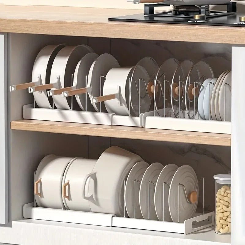 Organisateur de casseroles extensible | Double Version - Solution Espace Maison