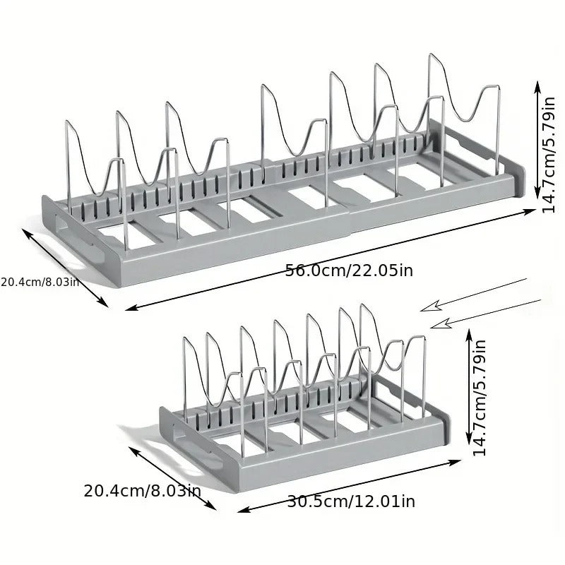 Organisateur de casseroles extensible | Double Version - Solution Espace Maison