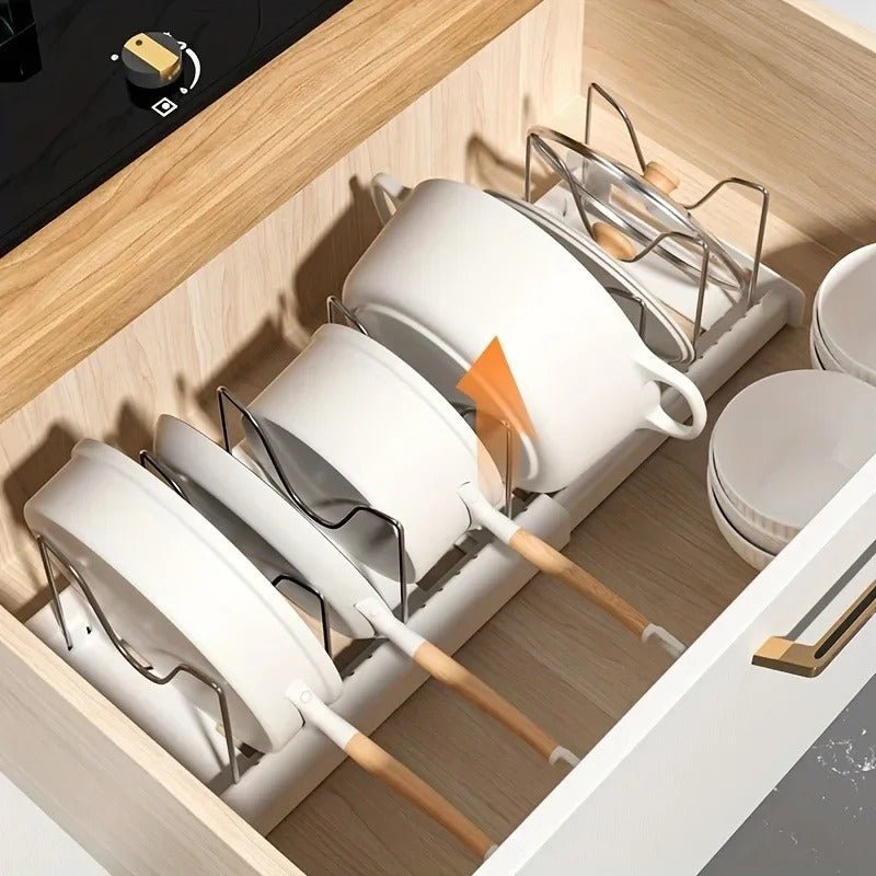 Organisateur de casseroles extensible | Double Version - Solution Espace Maison