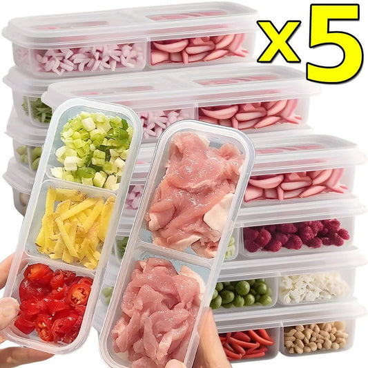 Boîte de rangement frigo 2 compartiments 5 unités | FrigoFlex - Solution Espace Maison