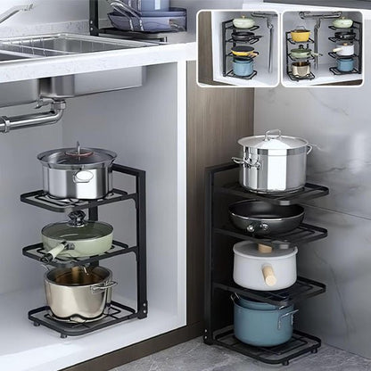 Support casseroles ajustable dessus dessous