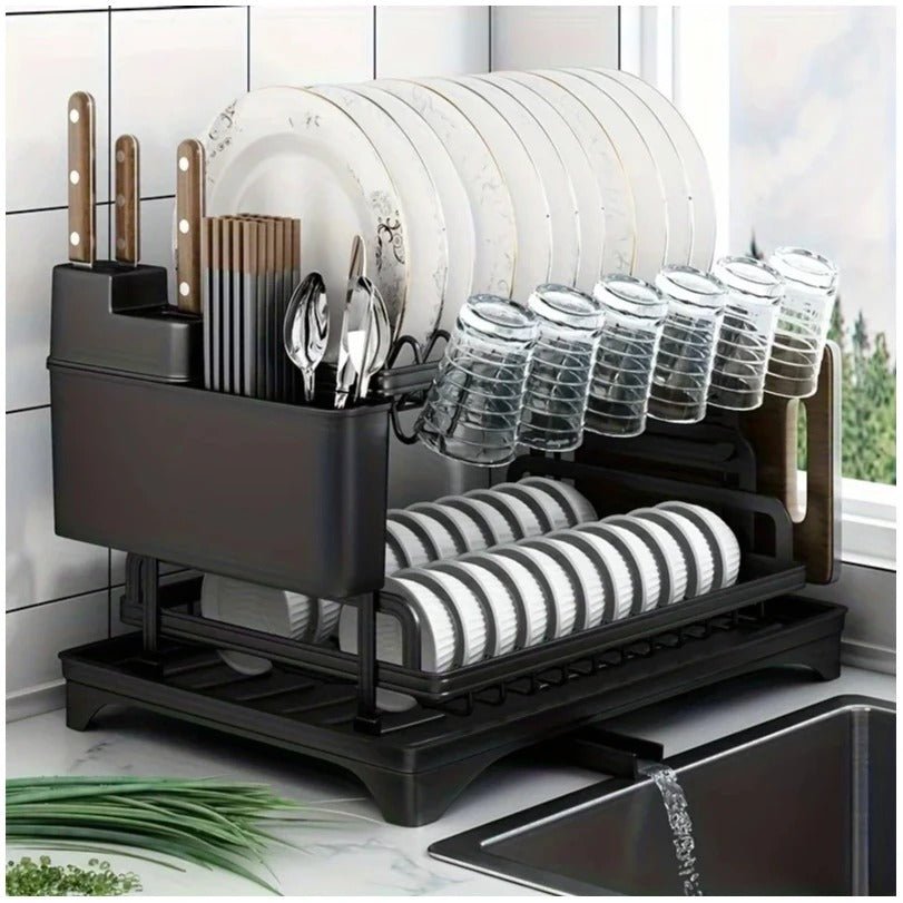 Étendoir de vaisselle à 2 niveaux | Étang - Solution Espace Maison