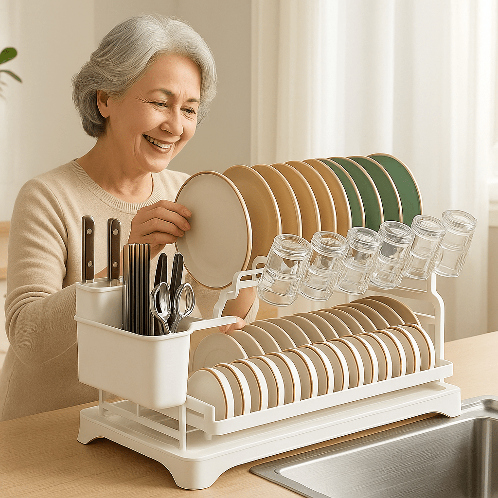 Étendoir de vaisselle à 2 niveaux | Étang - Solution Espace Maison