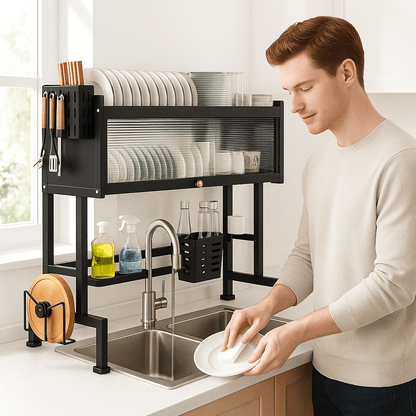 Étagère de vidange de cuisine à 3 niveaux | Haut Niveau - Solution Espace Maison